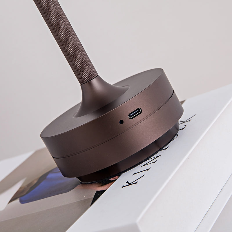 Wireless LED Desk Lamp with Touch Dimmer – Aluminum Build, IP44 Rated