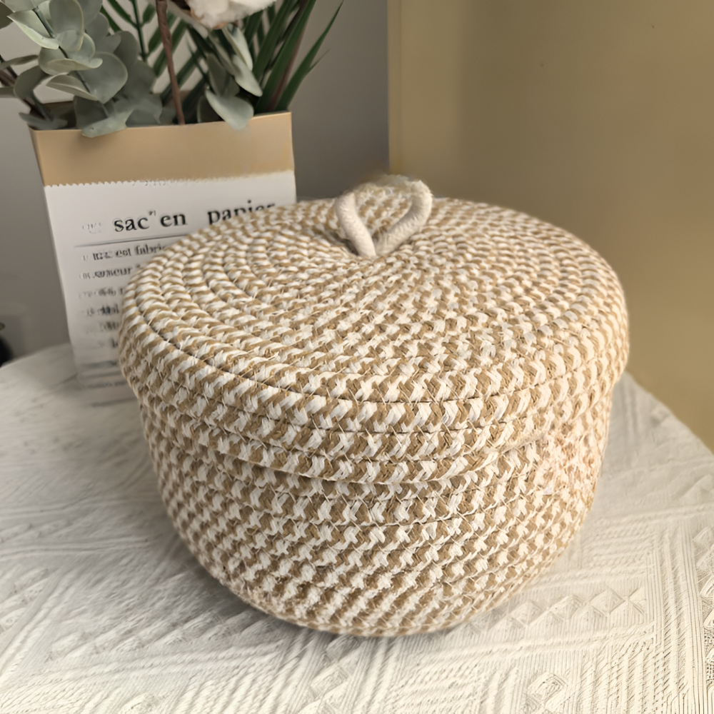 Handwoven Storage Basket | Round Wicker Basket | Boho Vibes | CasaWeave