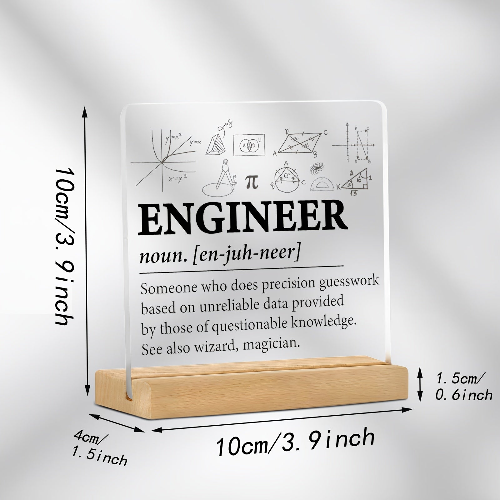 Sleek Acrylic Nameplate with Wooden Base for Stylish Spaces