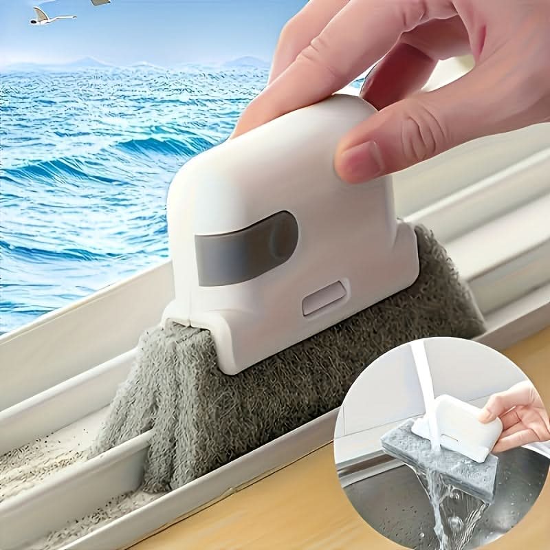 Handheld Cleaning Brush for Multiple Surfaces with Grooves and Crevice Tool