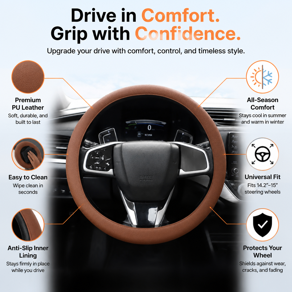 GripLux™ — Drive with Unshakable Control and Year-Round Comfort