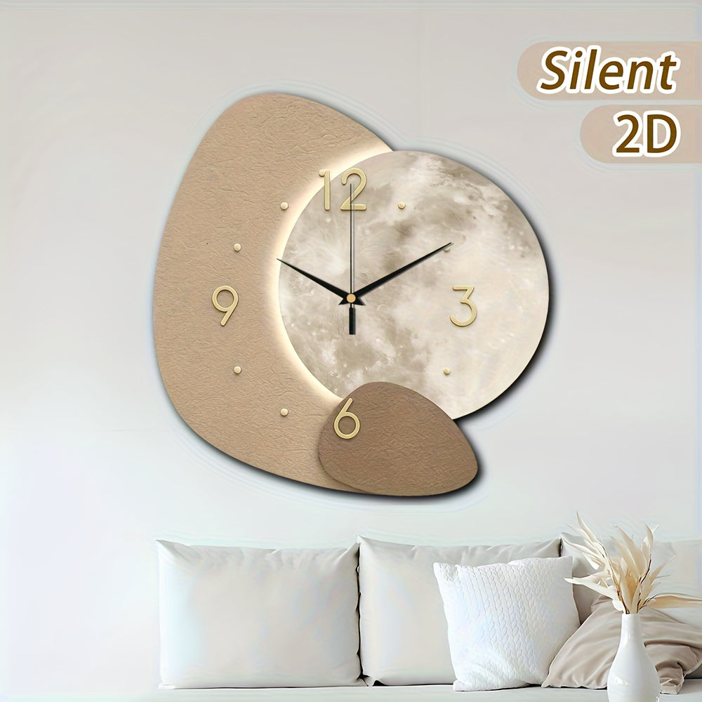 TimberCraft - Exquisite Wooden Wall Clock with Gold Accents