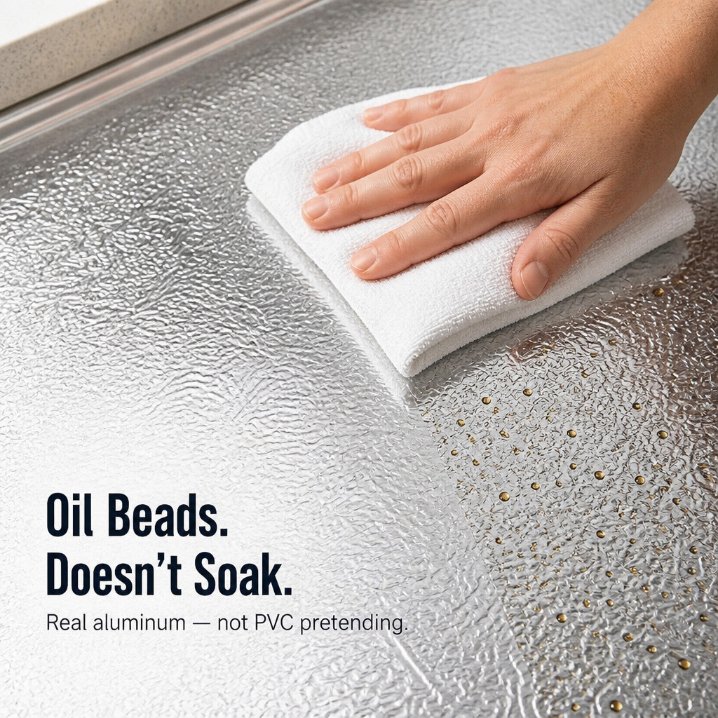 ShieldGuard™ — Protect Greasy Kitchen Walls With a Wipe-Clean Aluminum Layer