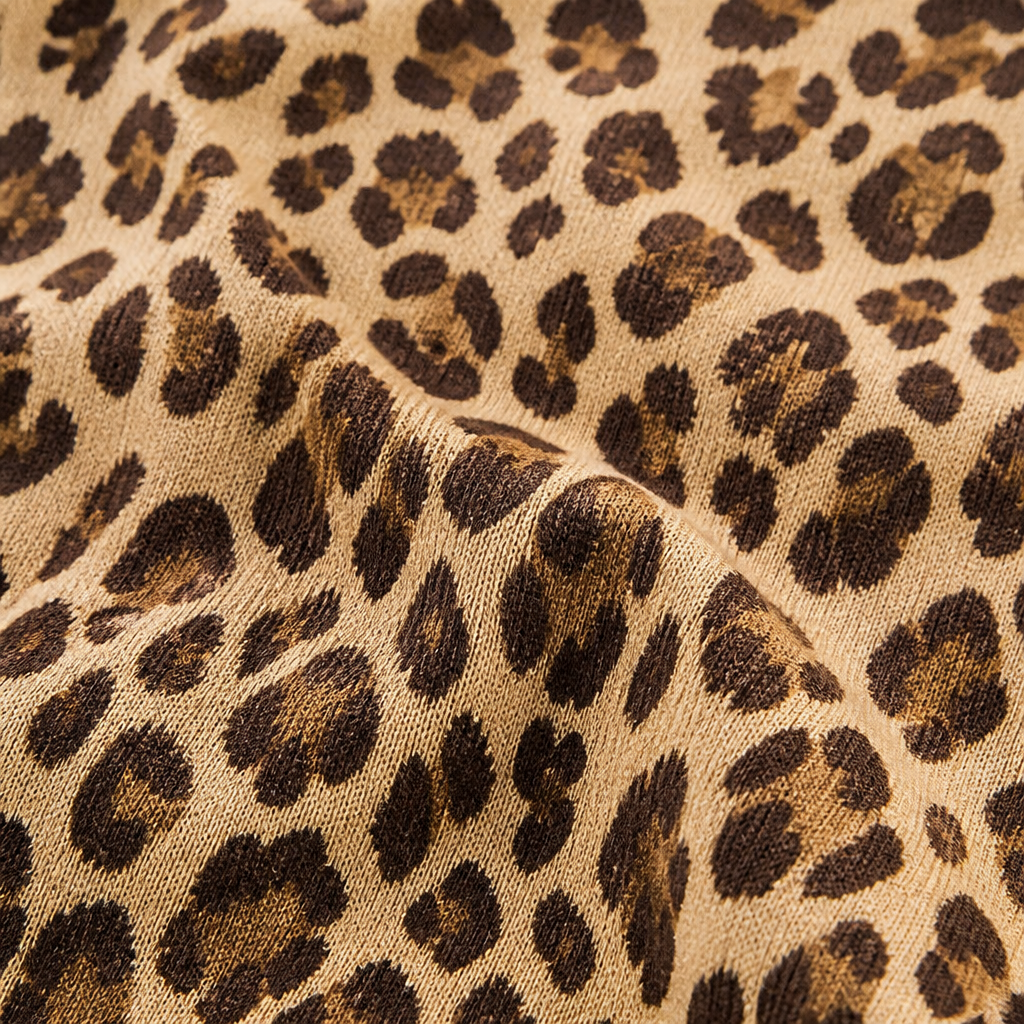 FierzaWear™ – Easygoing Leopard Print V-Neck Tee with Cutout Accent