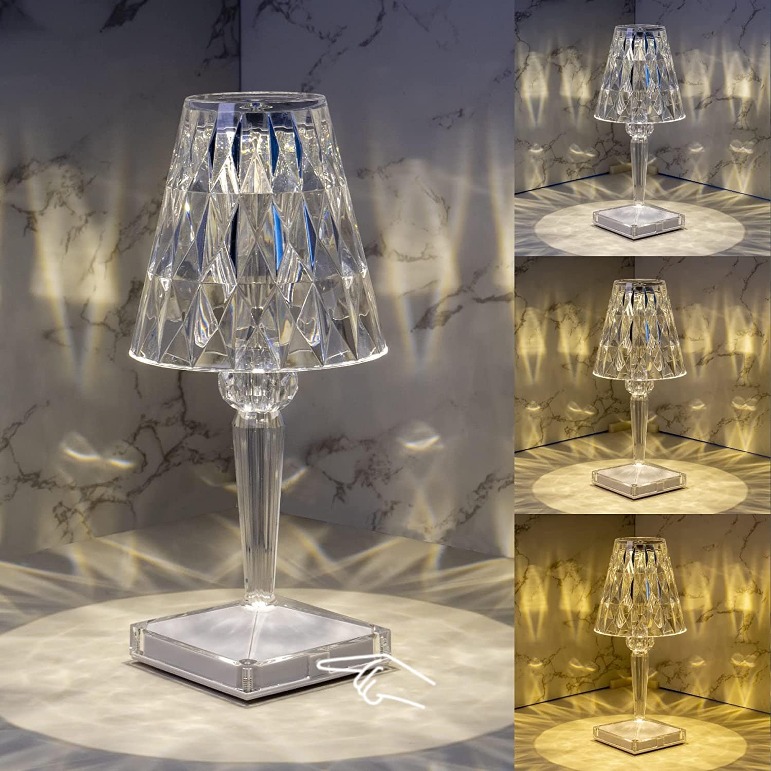 LED Crystal Glass Table Lamp