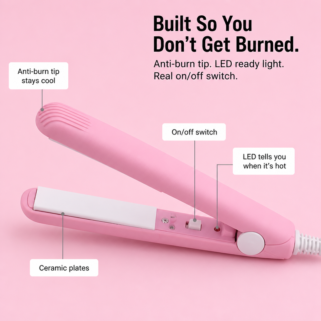 LumeaCurve™ Mini Styler — Sleek Bangs, Control Frizz & Revive Waves Anytime