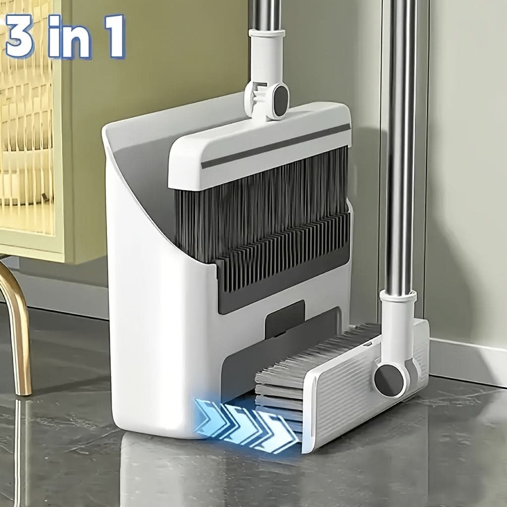 Compact Cleaning Set with Broom and Dustpan