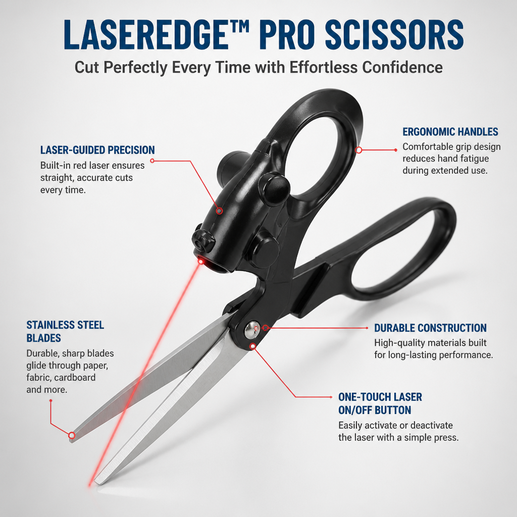 LaserEdge™ Pro Scissors — Cut Perfectly Every Time with Effortless Confidence