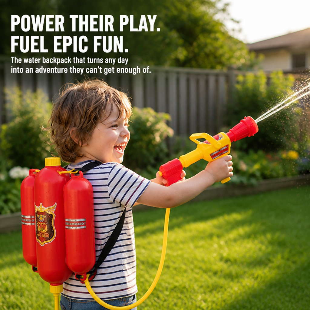 BlazeCharge™ Water Warrior Backpack — Unleash Heroic Outdoor Thrills Kids Beg For