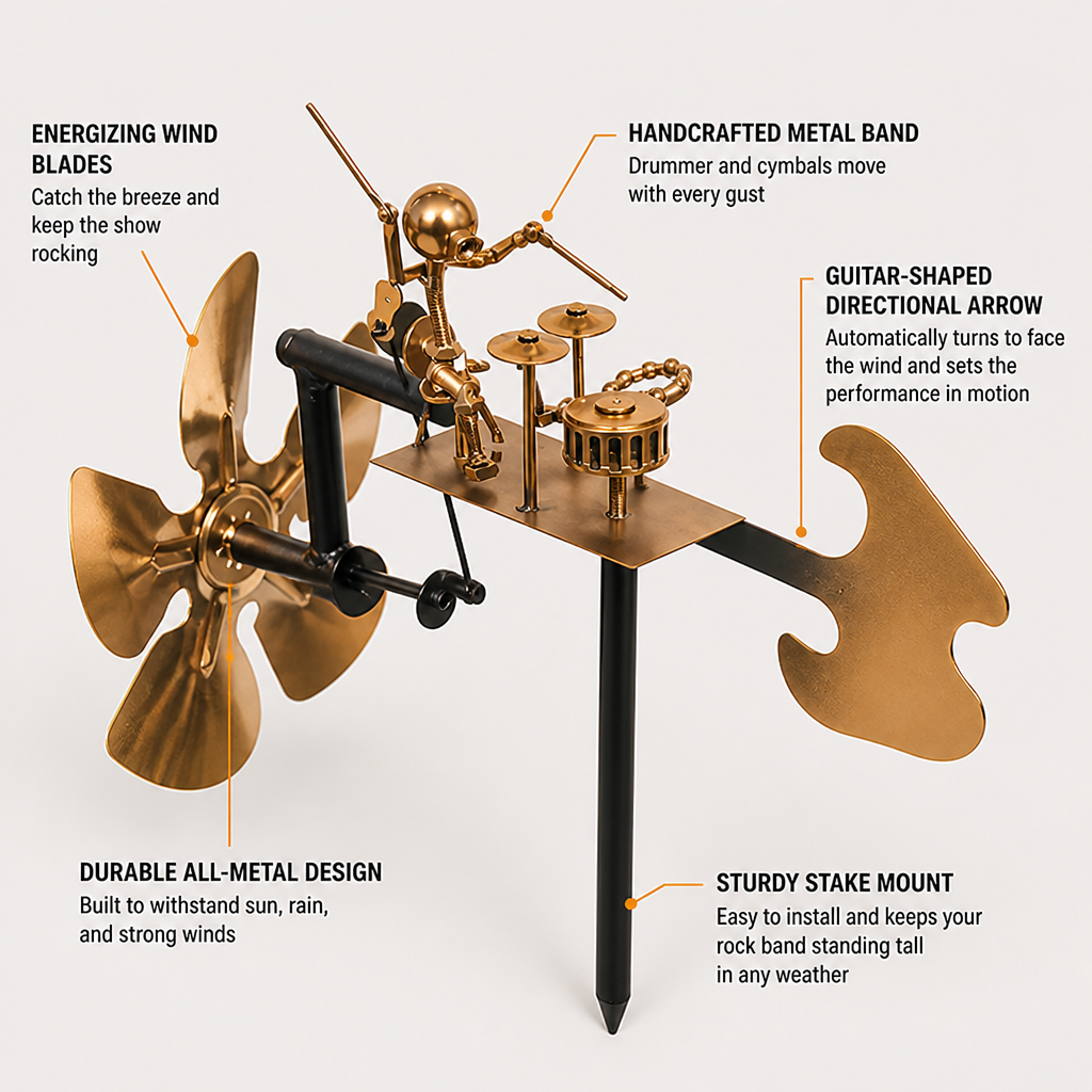 PulseRocker™ — Ignite Your Garden with Nonstop Wind-Powered Rock ‘n’ Roll Energy