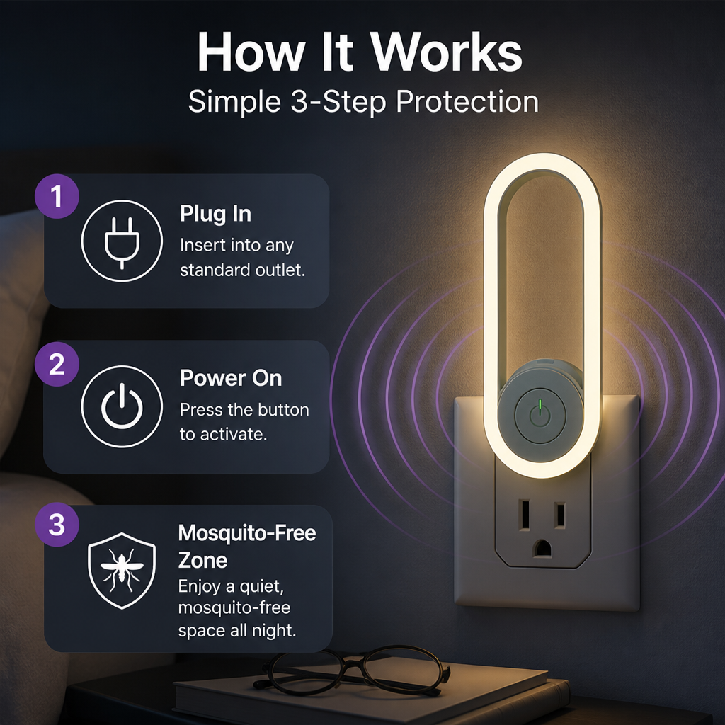 MosquiSafe™ — Sleep Peacefully with Silent, Chemical-Free Mosquito Protection