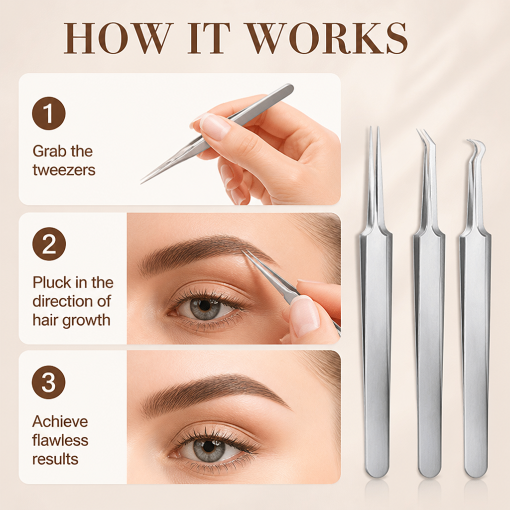 LumiCraft™ Precision Tweezers — Sculpt Flawless Brows and Lashes with Effortless Confidence