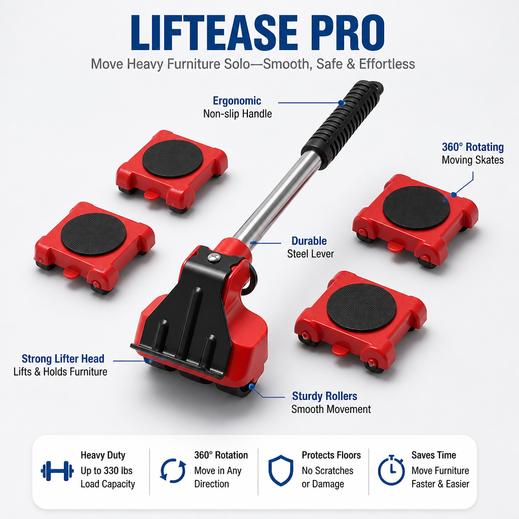 LiftEase Pro™ — Move Heavy Furniture Solo Without Pain or Struggle