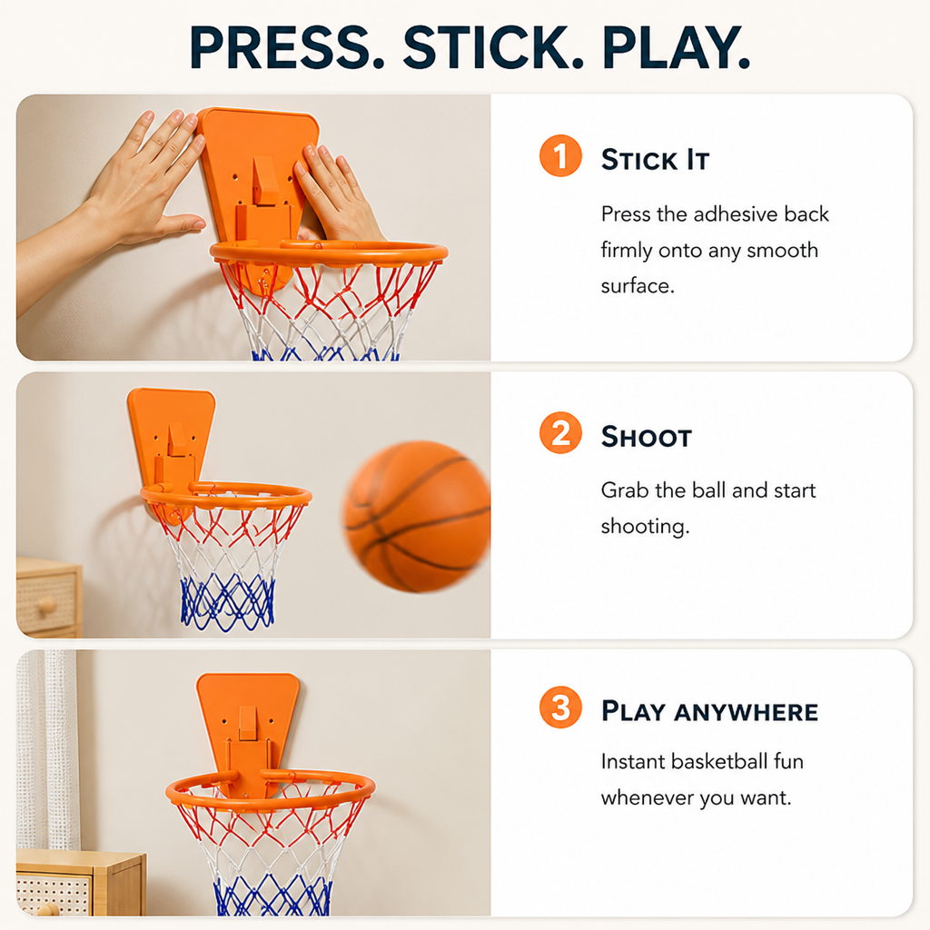 VersaHoop™ — Turn Any Wall into Your Personal Basketball Playground Instantly