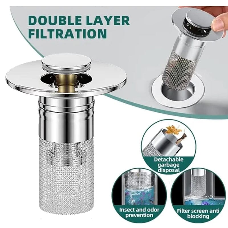 Pop-up Mechanism Drain Filter in Stainless Steel