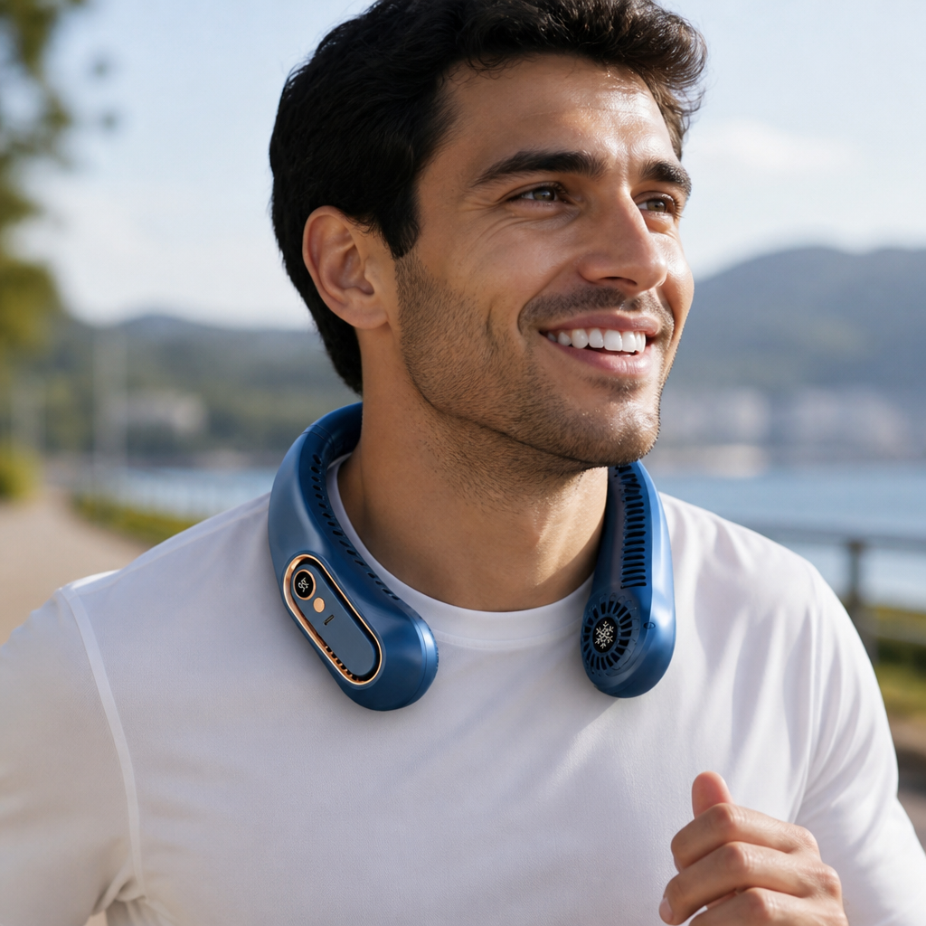 Blade-Free & USB-Rechargeable Neck Fan (5-Speed)