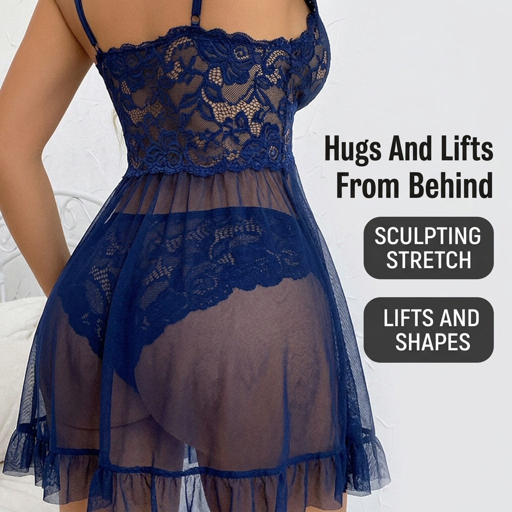 VelariaDream™ Lace Nightgown Set — Unleash Your Inner Glow with Soft Elegance and All-Night Comfort
