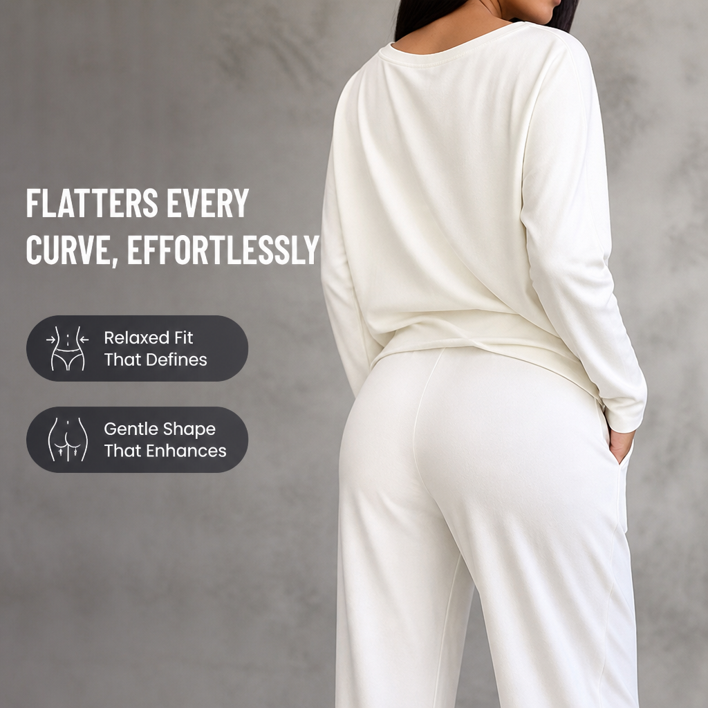 VeloraEase™ – Relaxed Two-Piece Lounge Set with Pocketed Tapered Trousers