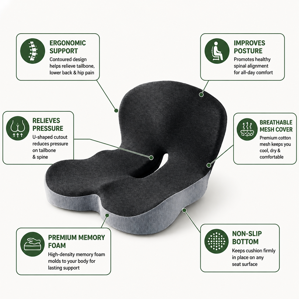 RelaxiCore™ — Sit Pain-Free All Day with Cooling, Supportive Comfort That Lasts