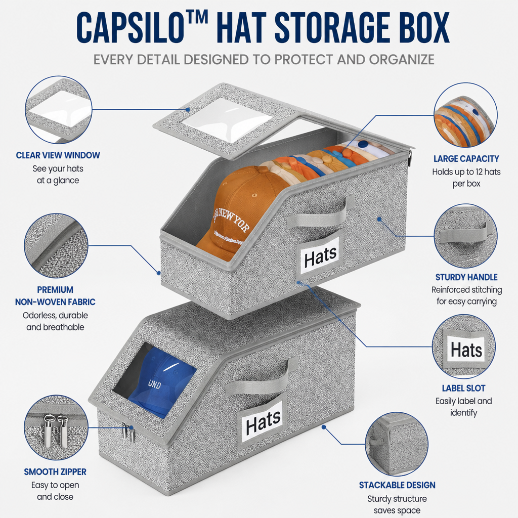 CapSilo™ — Rock-Solid Hat Storage That Keeps Your Collection Flawless and Ready to Impress