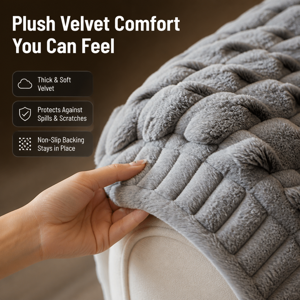 LushNest™ — Wrap Your Sofa in Plush Velvet Comfort That Feels Like Home