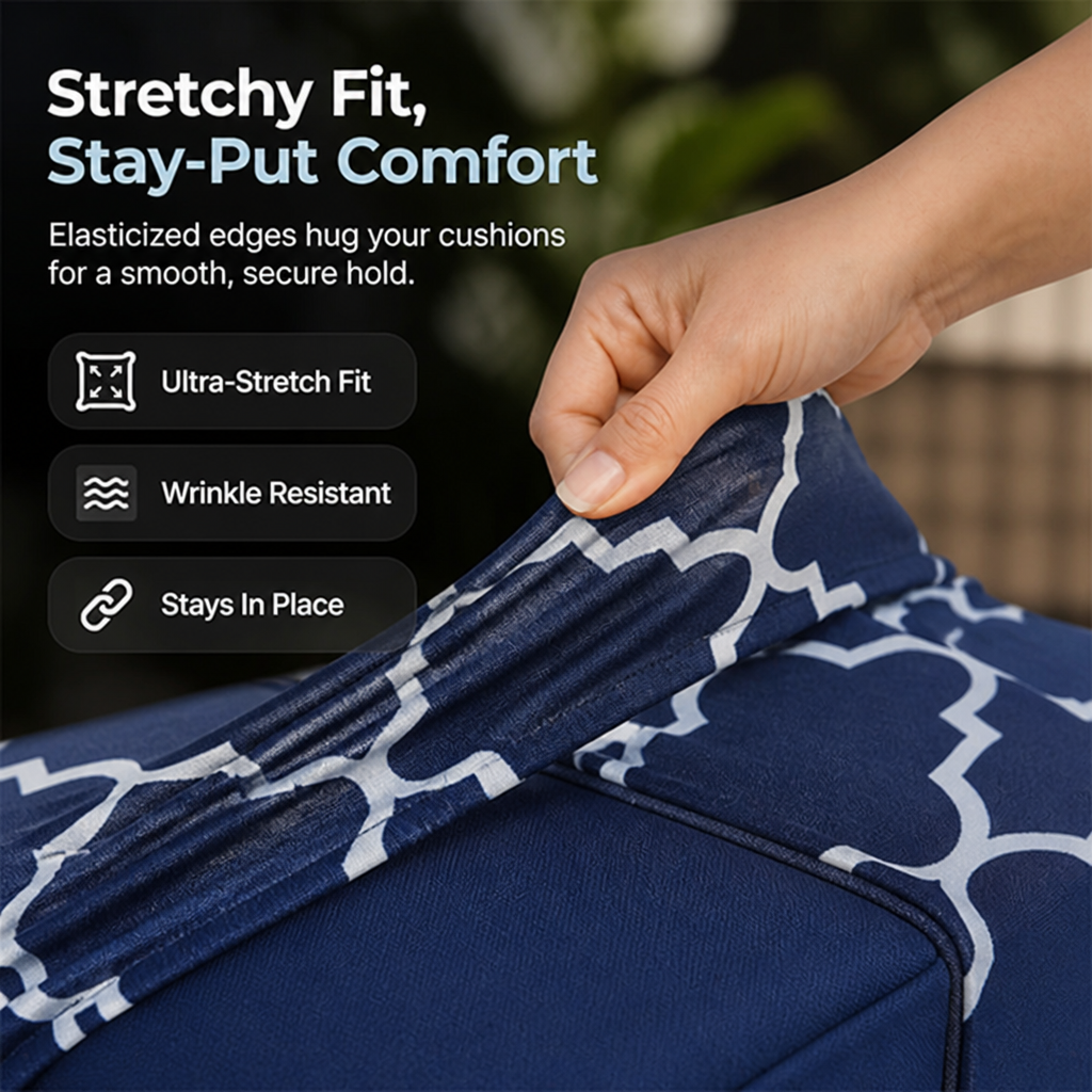 SlipTide™ Stretch Patio Sofa Cushion Covers — Wrap Your Cushions in Flawless Fit and Spill-Proof Ease