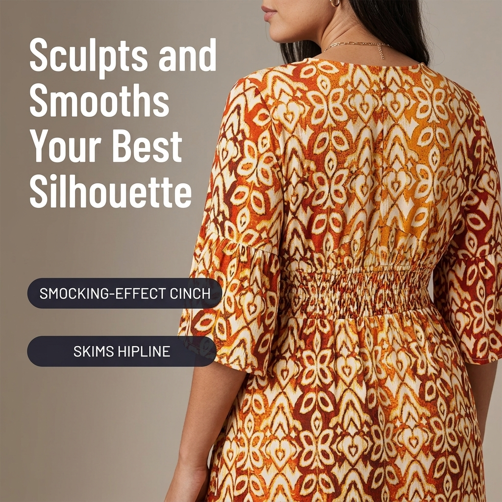 Serenelle™ Floral V-Neck Dress — Embrace Your Curves with Effortless, All-Day Confidence