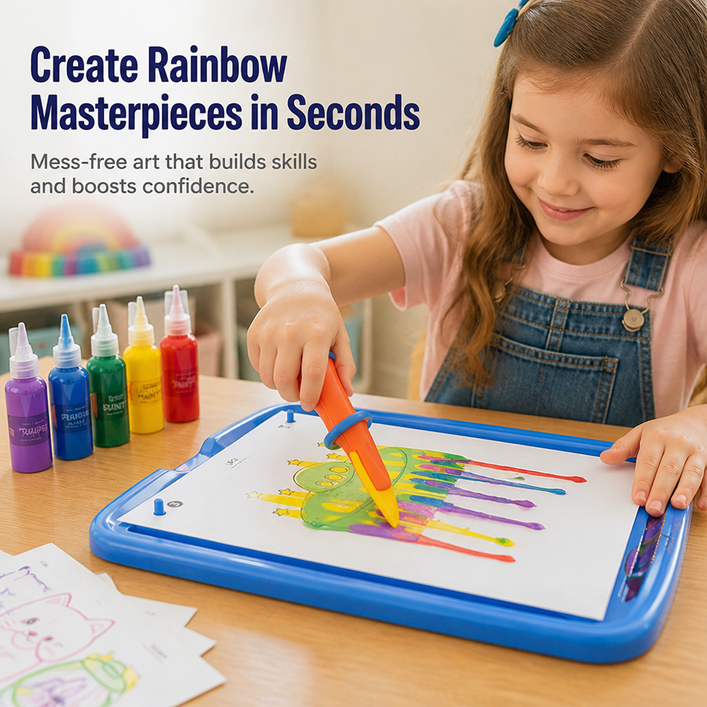 ColorBeam™ — Ignite Your Child’s Confidence with Mess-Free Rainbow Masterpieces