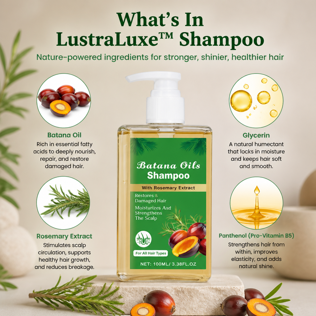 LustraLuxe™ Shampoo — Transform Fragile Hair into Silky Strength That Shines Every Day