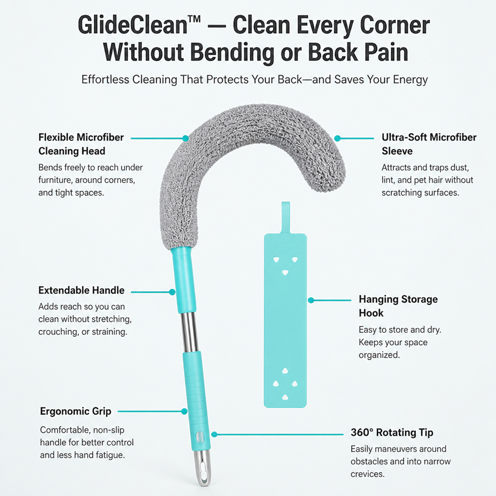 GlideClean™ — Clean Every Corner Without Bending or Back Pain