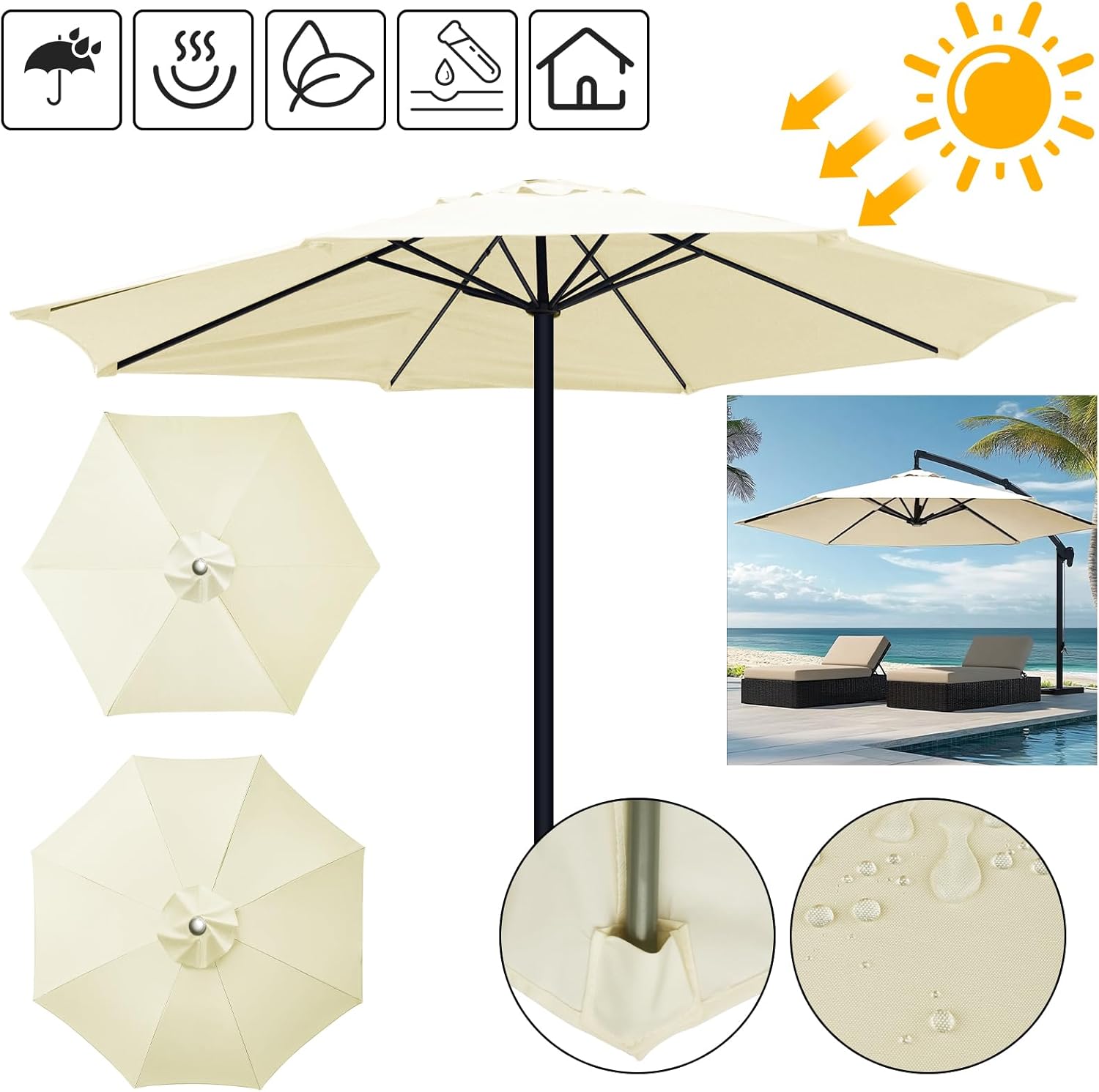 Sunshade Canopy | Weatherproof Water Shield | Ventilation Vent | TerraShade