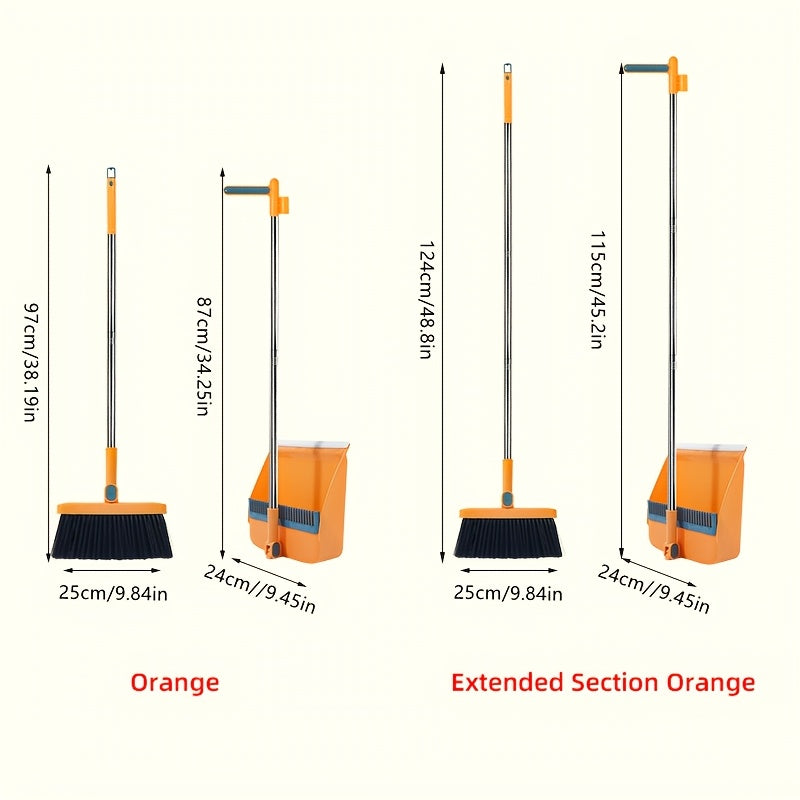 SwiftSweep Elite – Versatile Broom & Dustpan Combo with Hair Removal Teeth