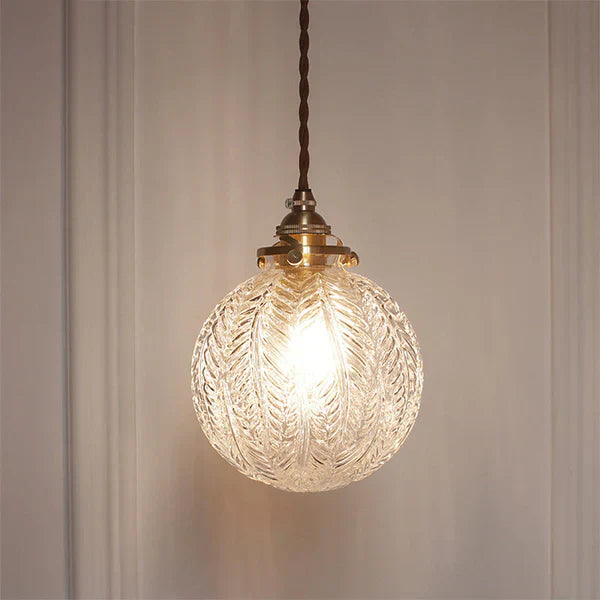 Pendant Light Glass Industrial Style with Globe Shade Textured