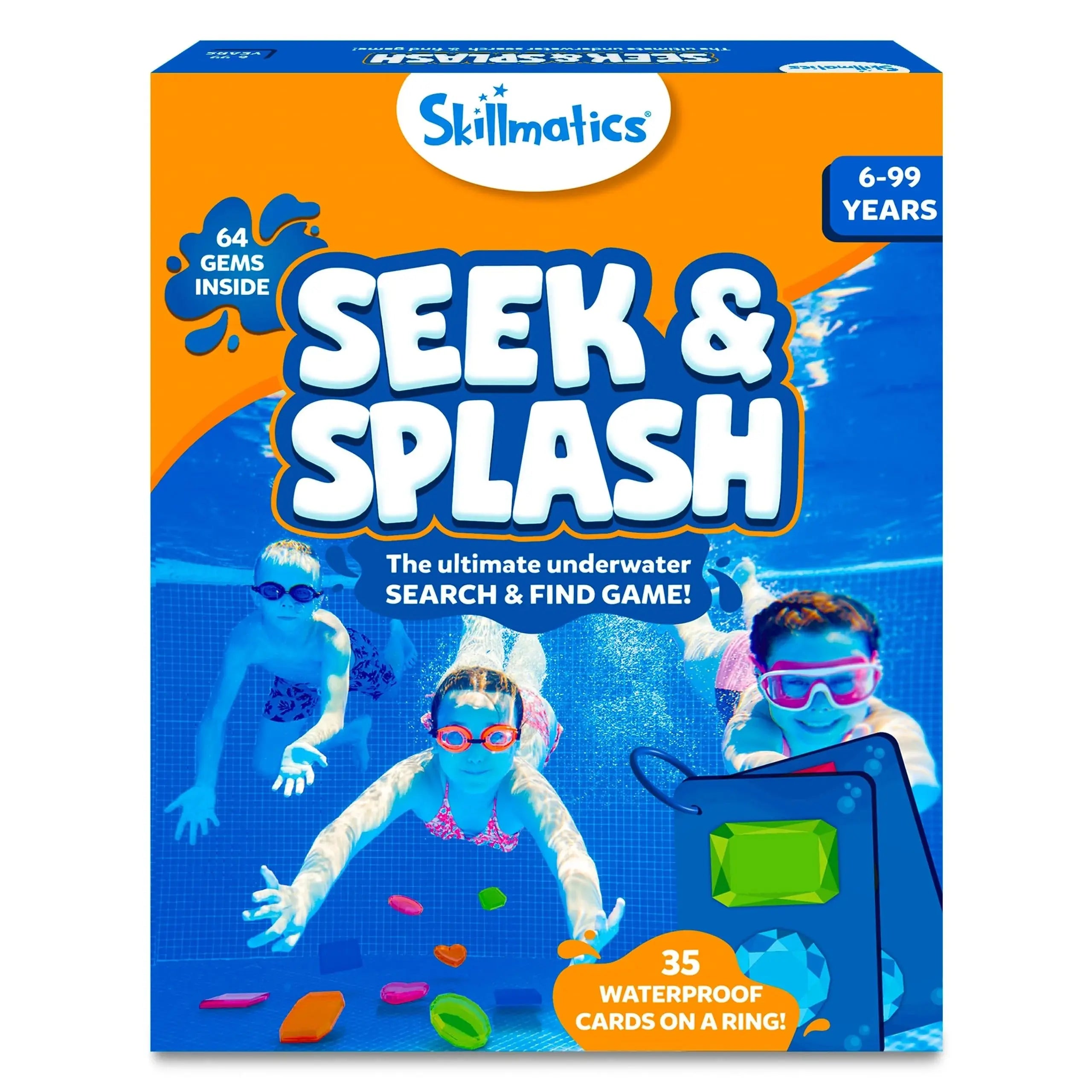 Underwater Pool Treasure Game with Cards and Waterproof Gems