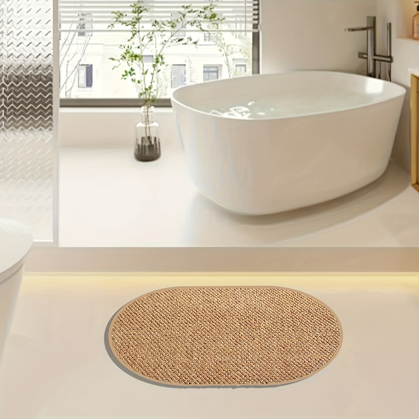 NordicElegance - Versatile Oval Brown Entryway Rug for Every Space