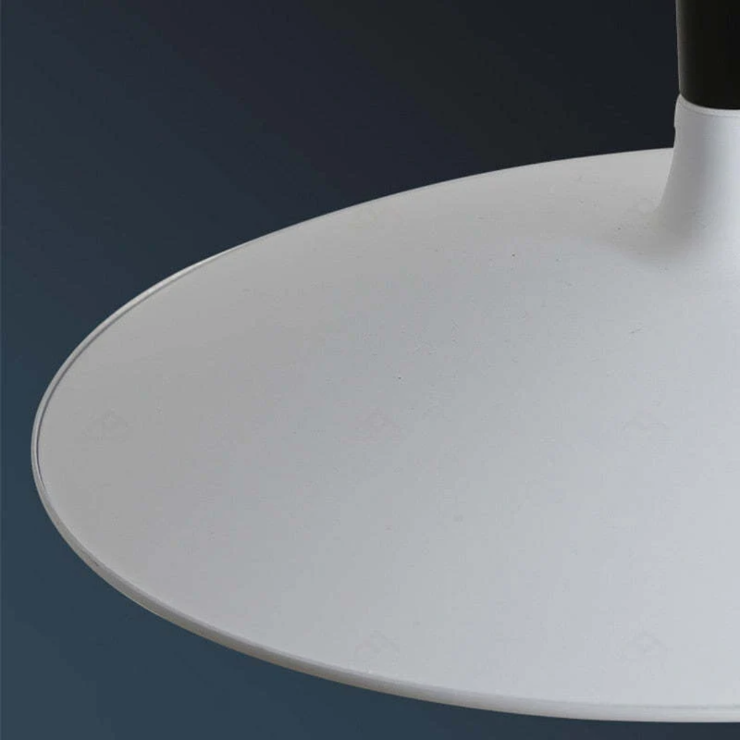 Contemporary White Metal Hanging Lamp – LED, Adjustable Height