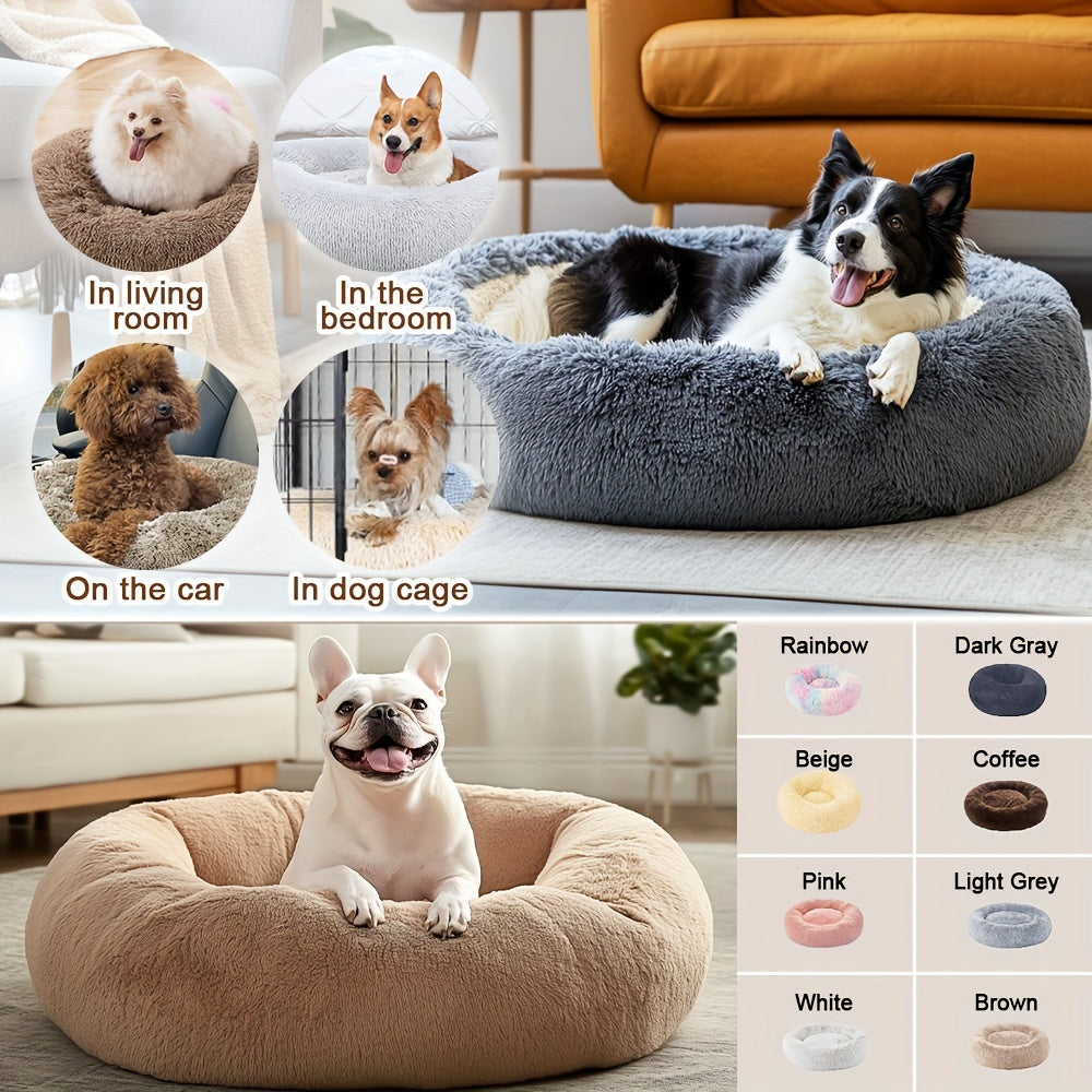 CozyNest - Plush Donut Pet Bed for Dogs and Cats of All Sizes