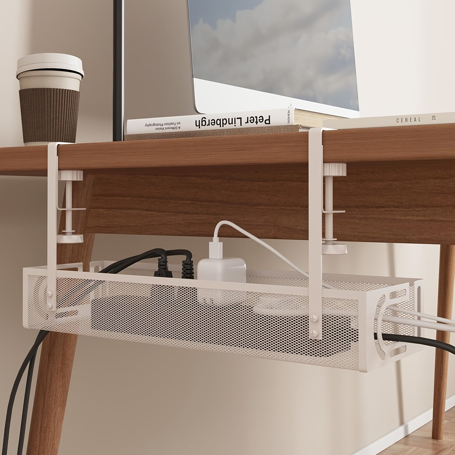 Clutter-Free Desk Cable Management Tray