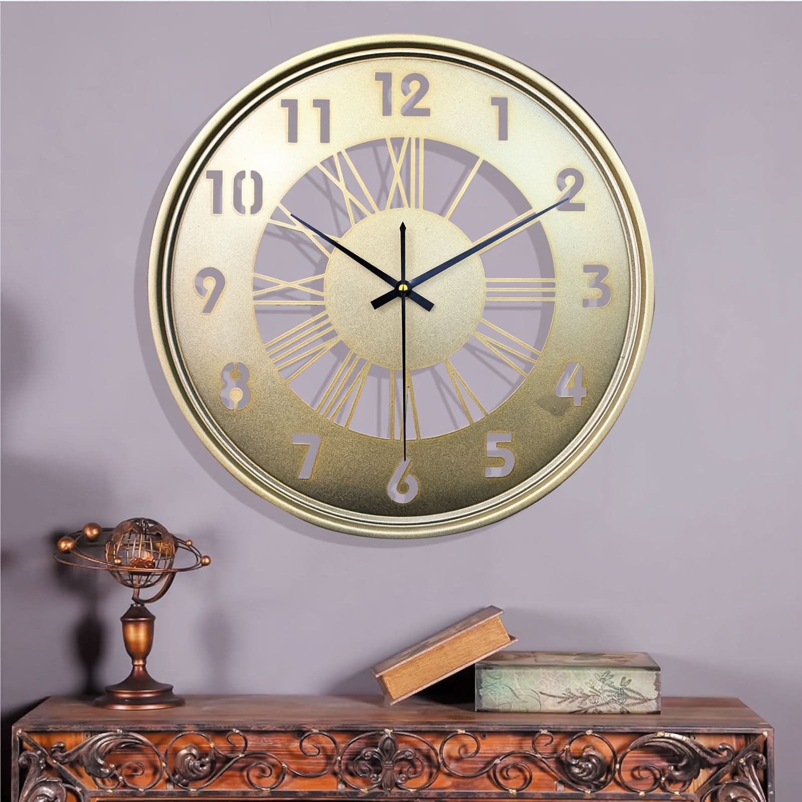 Round Wall Clock in Iron with Silent Mechanism