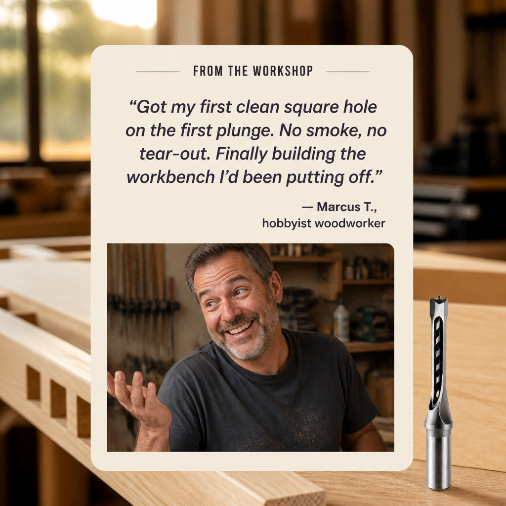 SharpEdge™ — Create Precise Square Mortises Without Hand-Chiseling for Hours
