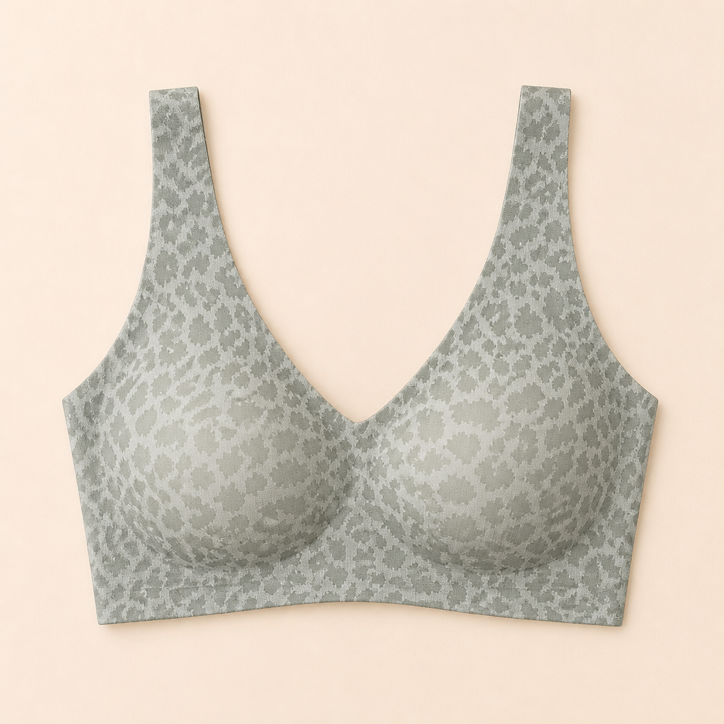 SilquiEase™ – Wireless Seamless Leopard Print Bra with Cut-Out Back