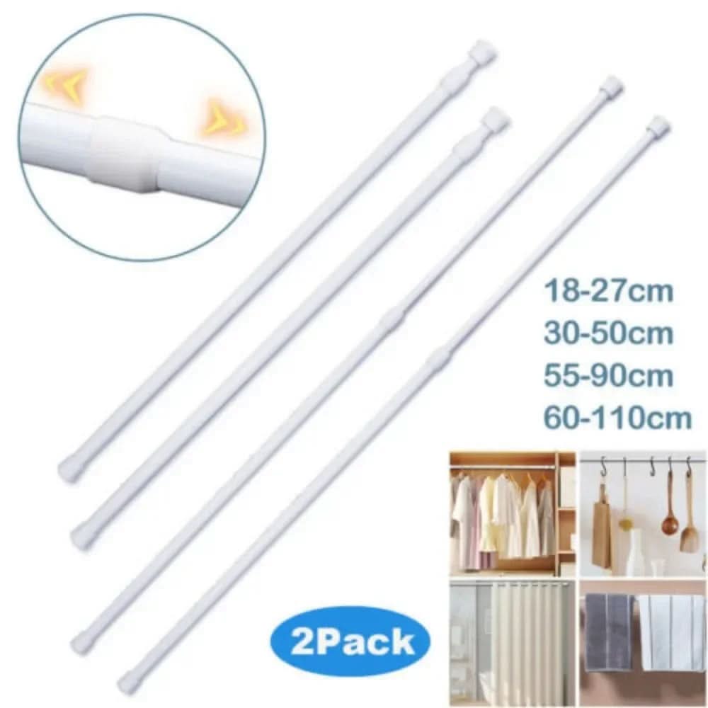 Telescopic Curtain Rod with Adjustable Spring Mechanism