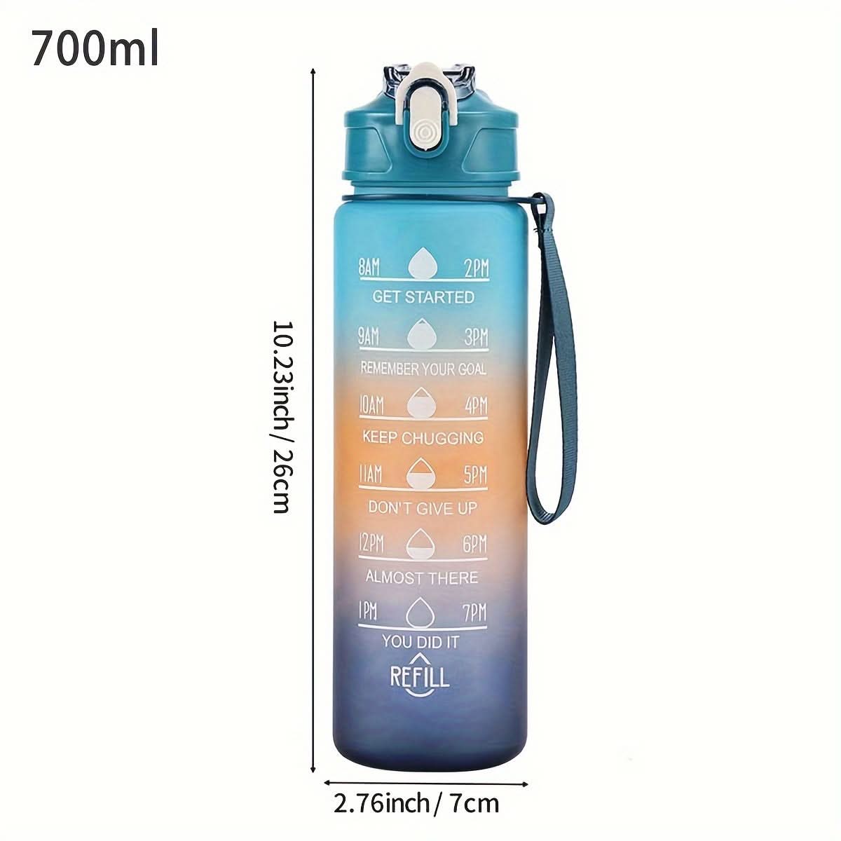 Gradient Water Bottle with Straw for Hydration