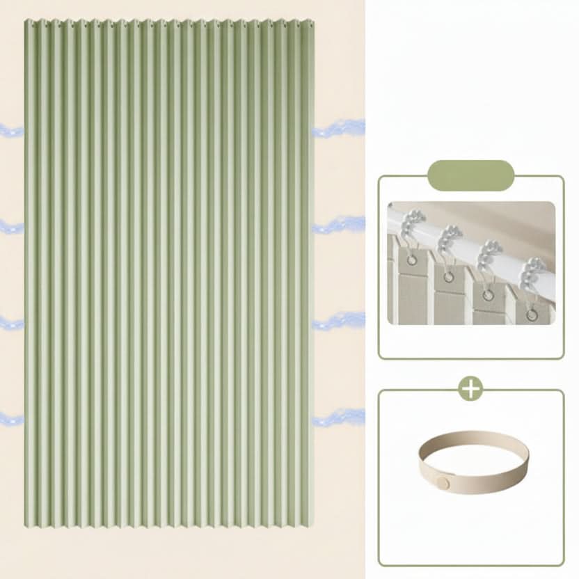 Foldable Waterproof Shower Curtain with Magnetic Accordion Design