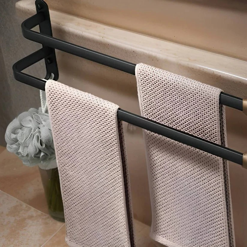 Vertical 2-3 Tier Bathroom Towel Organizer in Sleek Black
