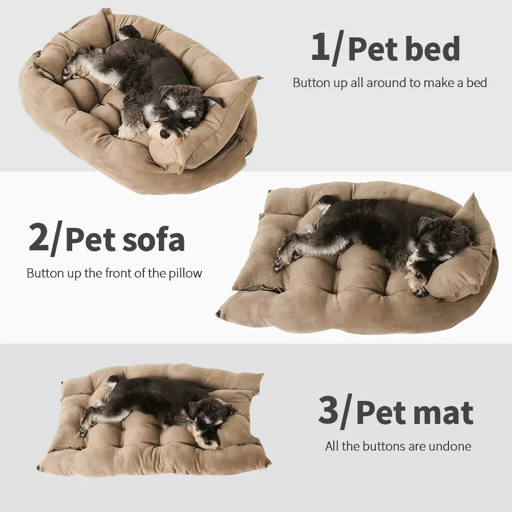 Multifunctional Pet Bed – Sofa, Mat, or Cozy Sleeping Cave