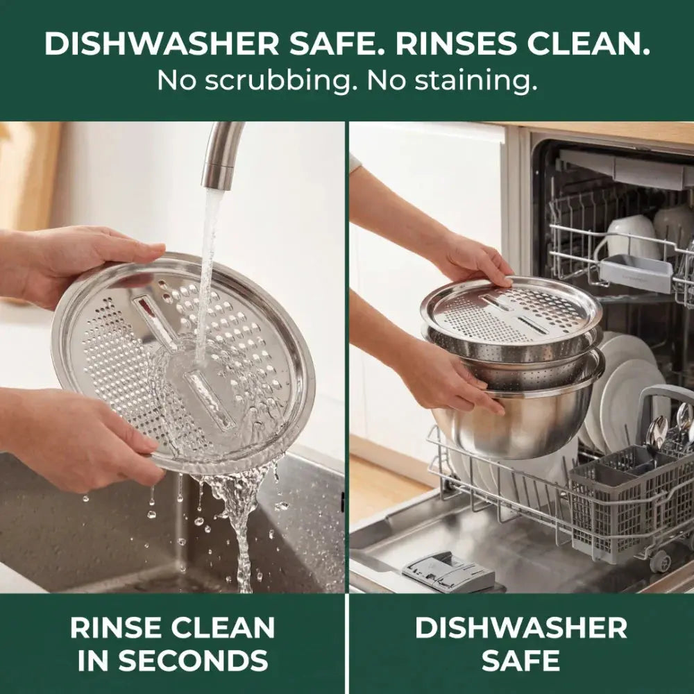 3-Piece Mixing Bowl Set with Integrated Strainer and Drainage System – Space-Saving and Stackable