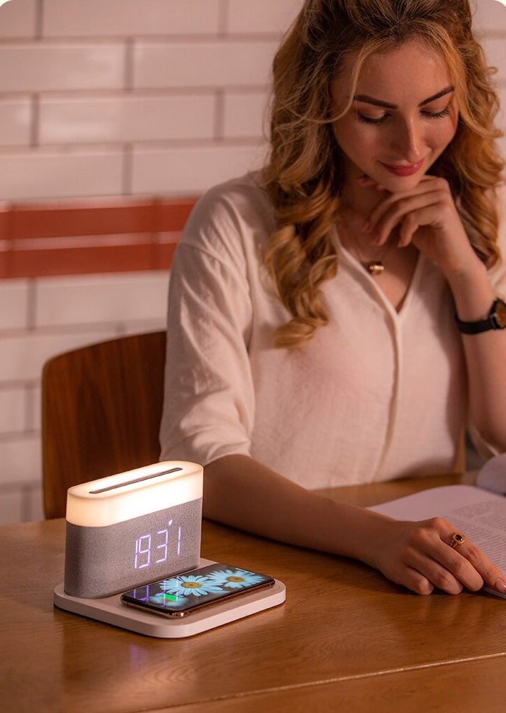 All-in-One Wireless Charging Station with LED Light & Clock