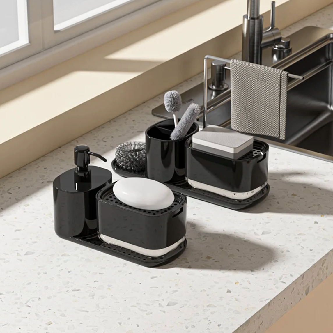 Elegant Soap Dispenser with Tray for Organized Spaces