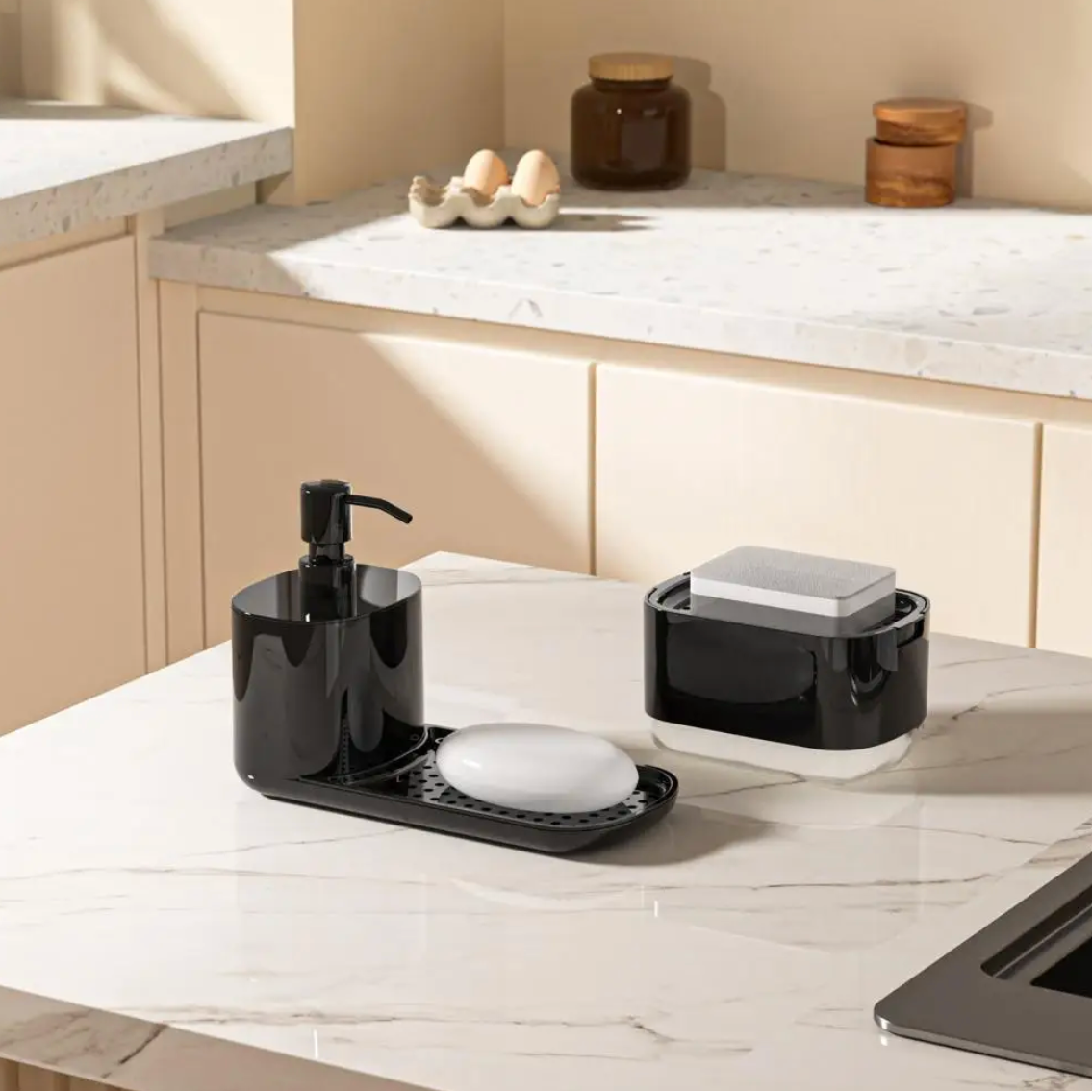 Elegant Soap Dispenser with Tray for Organized Spaces